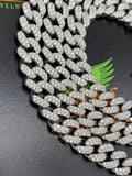 Miami Cuban Sterling Silver Moissanite Diamond Clasp Necklace High Quality