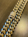 Men’s 14mm Miami Gold Cuban link with Diamond Clasp Necklace High Quality Jewelry