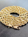 10KT GOLD 4.5mm SOLID DIAMOND CUT 24 inch ROPE NECKLACE *Financing Available*
