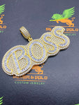 Boss pendant baguettes pendant with Gold Rope Chain