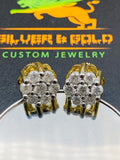 10KT Solid Gold 1.50ct Diamond Flower shape Earrings