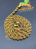 Boss pendant baguettes pendant with Gold Rope Chain