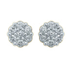 10K YELLOW GOLD 1.00CT LAB DIAMOND FLOWER EARRINGS