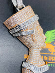 Nefertiti 3D baguettes iced out Pendant