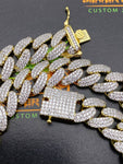 Miami Gold Cuban link with Diamond Clasp Necklace 10mm