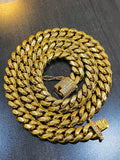 Men’s 10mm Miami Gold Cuban link with Diamond Clasp Necklace High Quality Jewelry