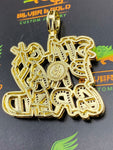 Stack pray Grind Custom pendant with Gold Rope Chain