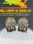 10K YELLOW GOLD 1.00CT LAB DIAMOND FLOWER EARRINGS