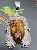 Silver Jesus with Enamel color 3D Pendant