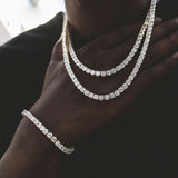 Tennis Men's 4mm Lab Diamonds Necklace
