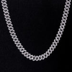 12mm ZigZag Miami cuban Iced Out Diamond Neckalce Available in Silver & Gold